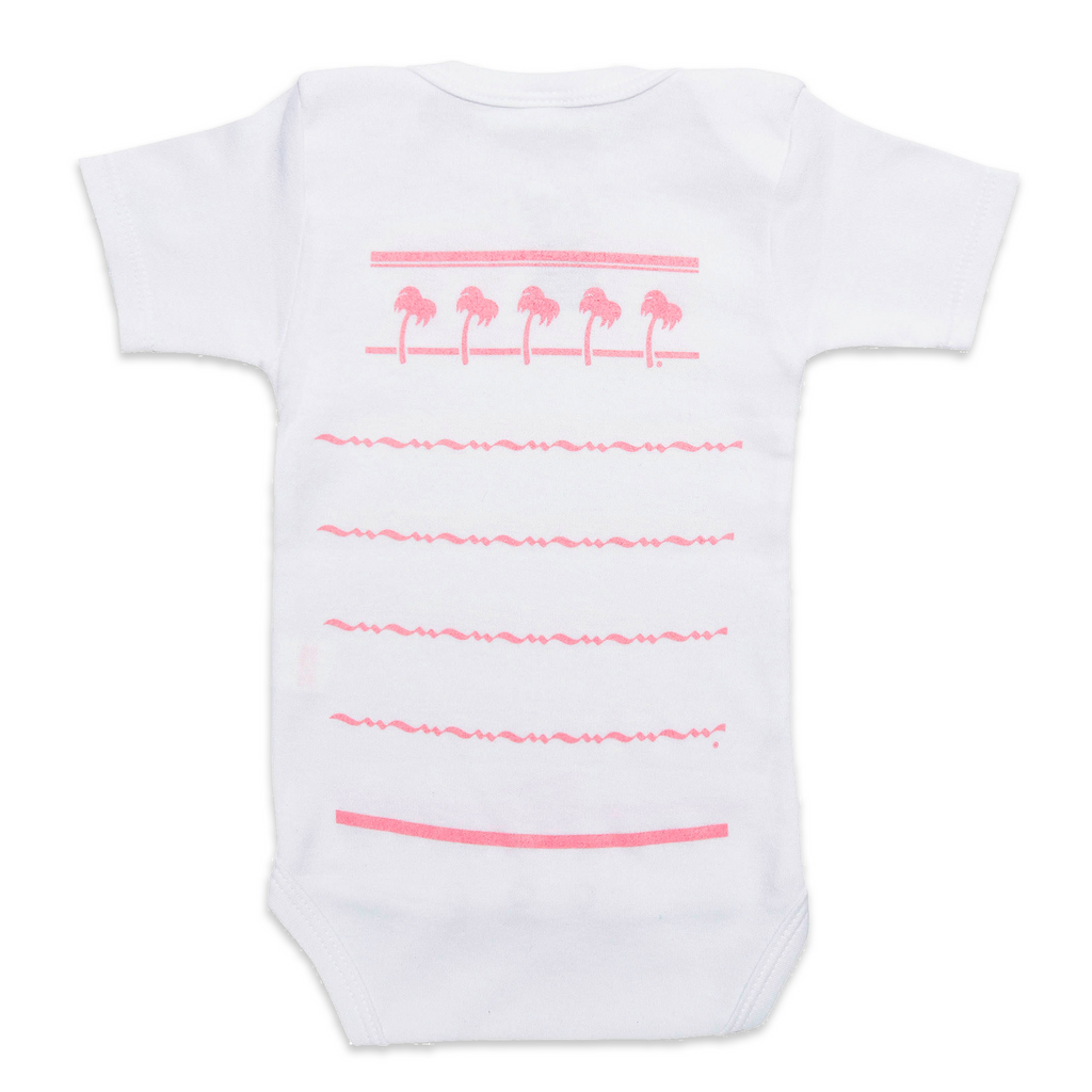 back of PINK DRINK CUP ONESIE