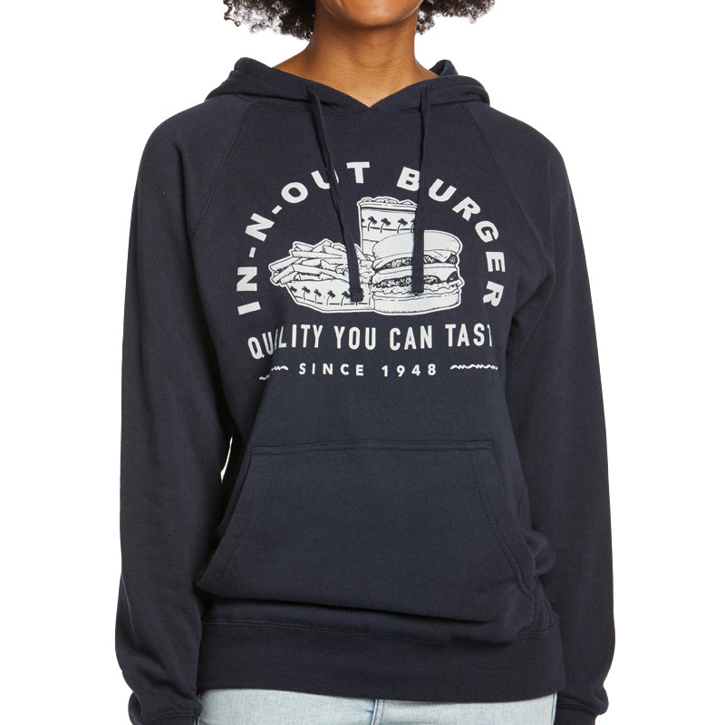 front of NAVY HOODED SWEATSHIRT